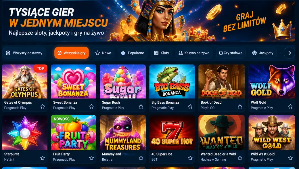 Lobby kasyna Mostbet – sekcja kasyno na żywo z krupierami